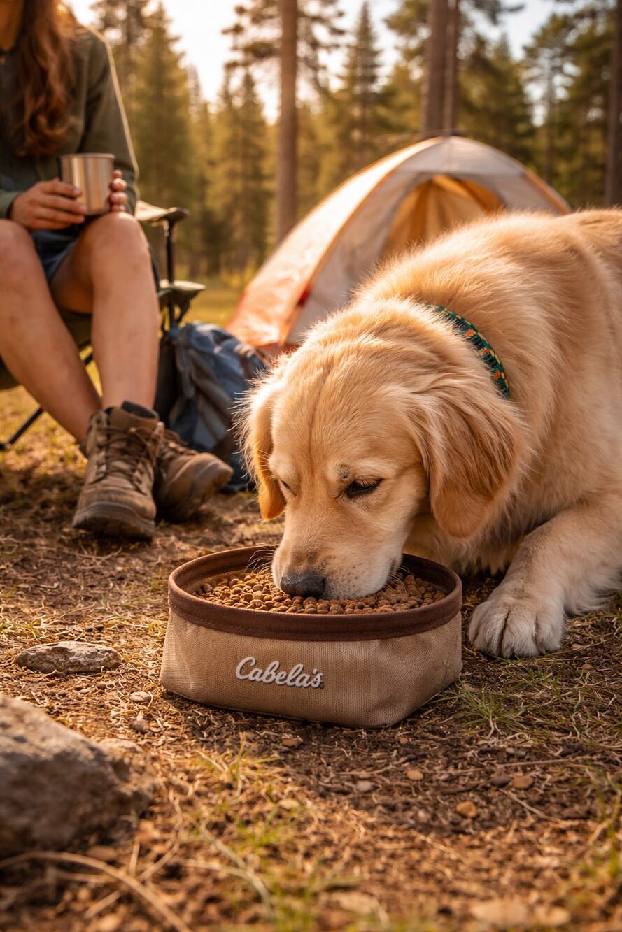 Cabela’s Portable Dog Food Bowl Collapsible Travel Camping Hiking Outdoors